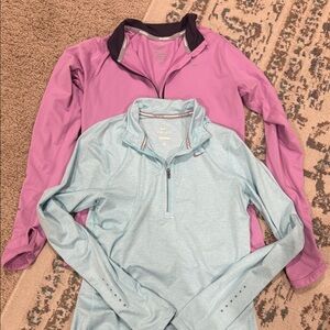 Nike Women's Dri-Fit running shirts - Lavender and Light Blue